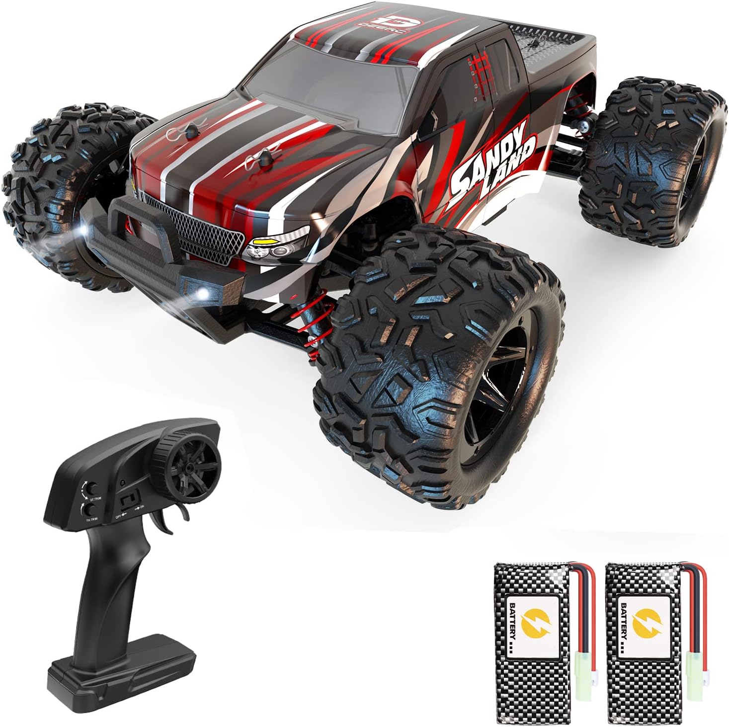 DEERC 9300 1:16 High-Speed RC Cars, 40 KM/H, 4WD Off Road Monster Trucks, 2.4GHz All-Terrain Toy Trucks, 2 Batteries, Unavailable in CA And UK