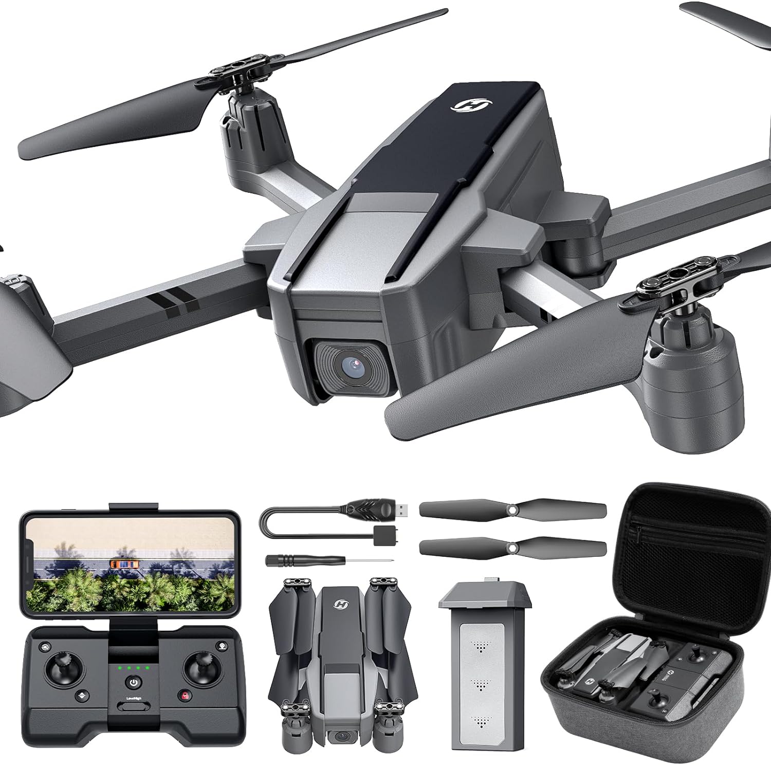 Holy Stone HS440D GPS Drones with 4K UHD Camera, Under 249g, Auto Return, Follow Me, Headless Mode, Tap Fly, Emergency Stop