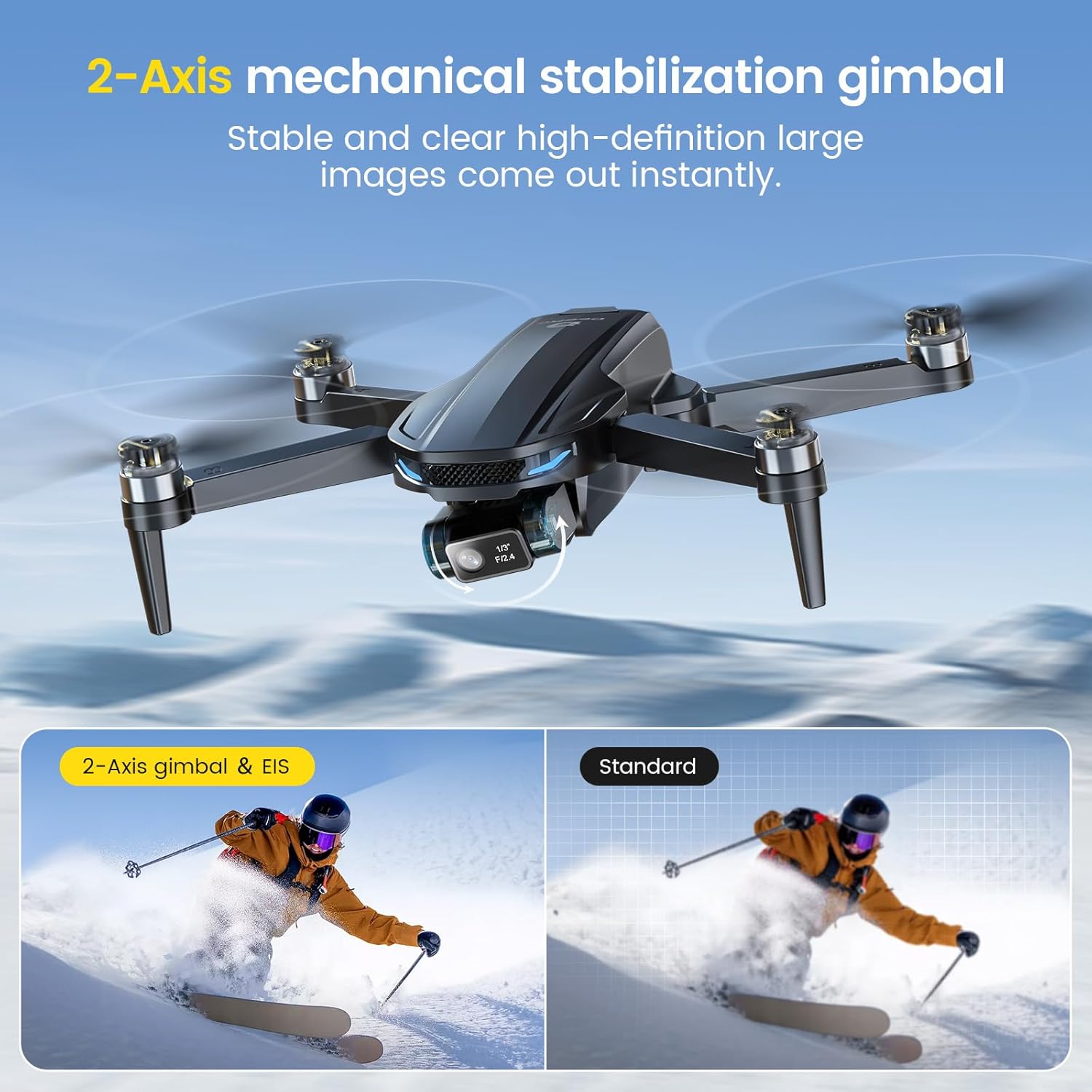 DEERC D65 2 Axis Mechanical Gimbal EIS GPS Drones