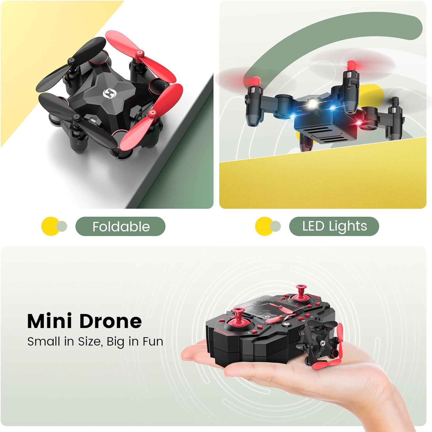 Holy Stone HS190 Mini Drone with One-Key Take-off/Landing, Altitude Hold, Self Rotation, 3D Flips, 3 Speeds and Auto Hover, Emergency Stop, Gifts Toys