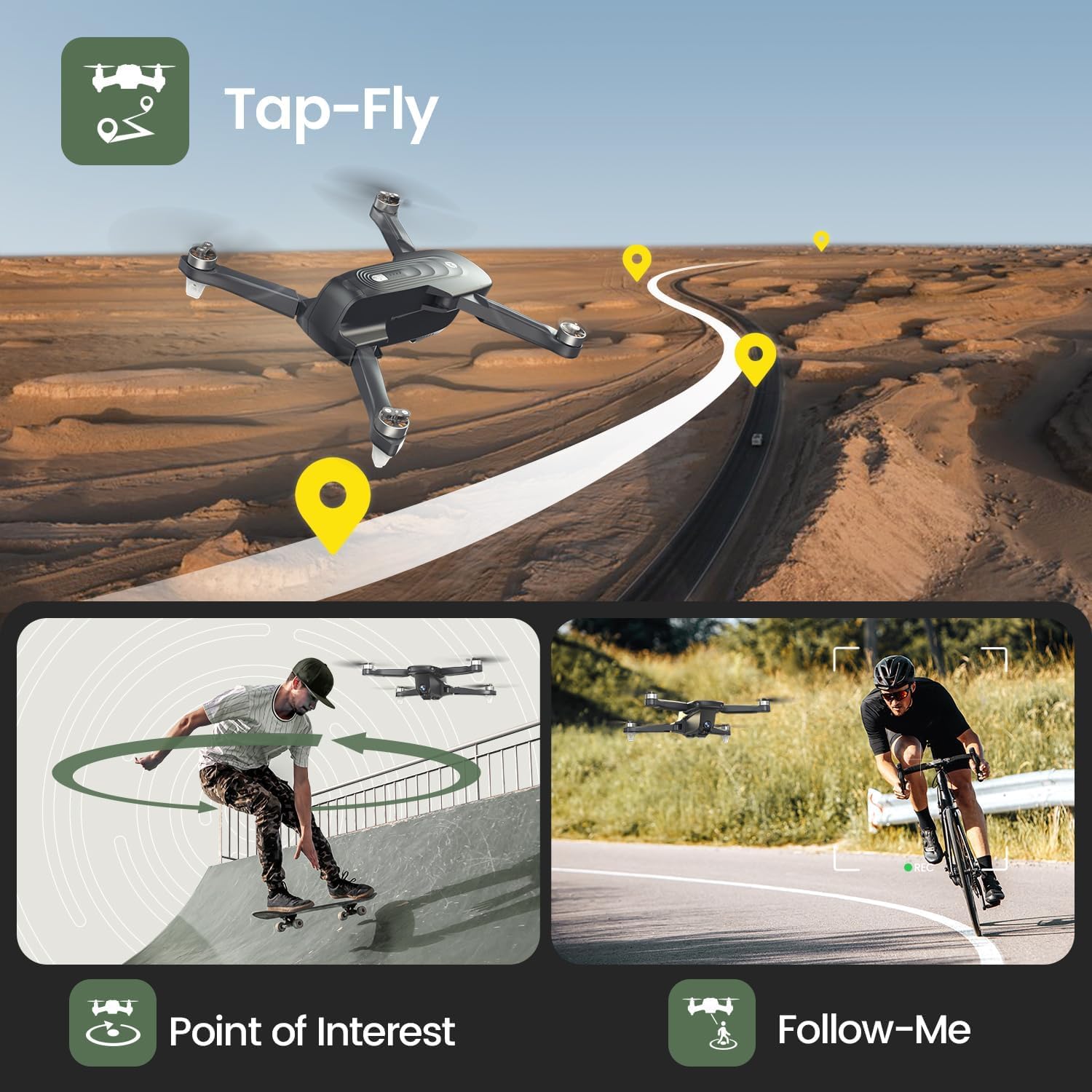 HS175D Tap-Fly, Point of Interest and Follow-Me